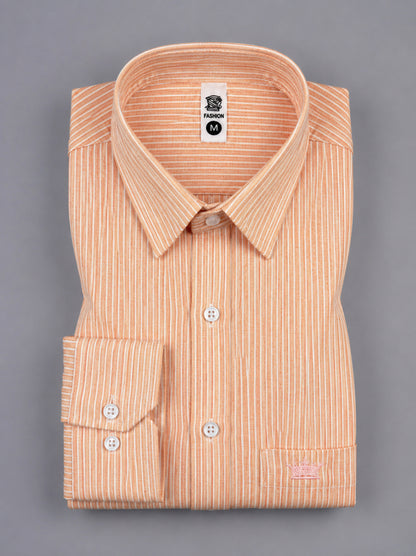 Shirtly Men's Striped Linen Cotton Shirt – Smart Fit & Comfort