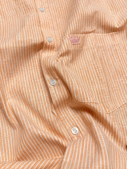 Shirtly Men's Striped Linen Cotton Shirt – Smart Fit & Comfort