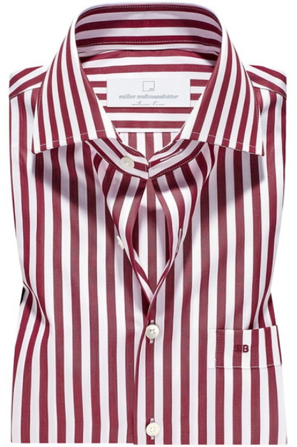 Tailor-made Striped Shirt in Red - A-Grade 104 Quality for Ultimate Comfort and Style