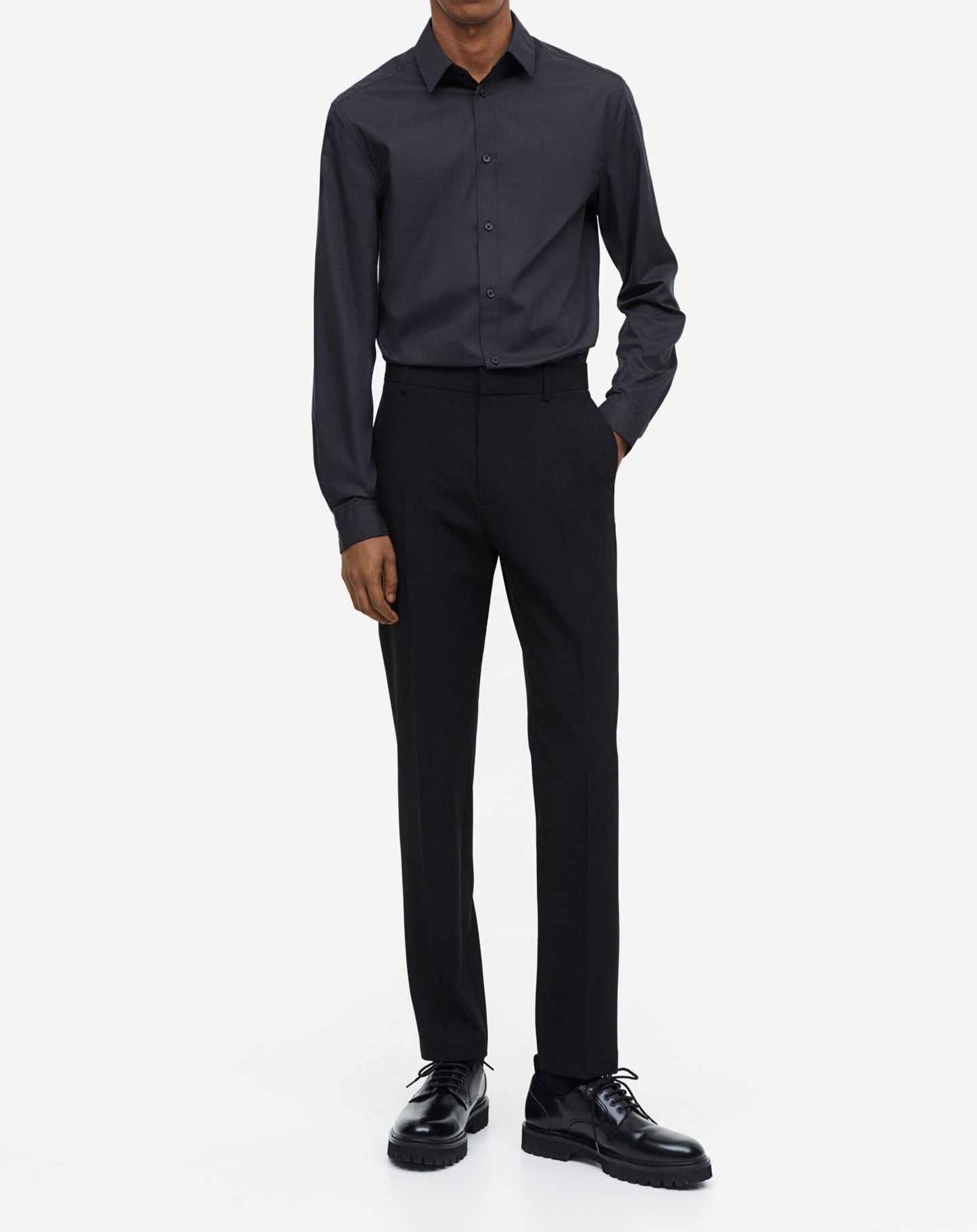 Men's Anti-wrinkle Shirts Breathable Elastic Long Sleeve Casual Business Men' Suits Shirt
