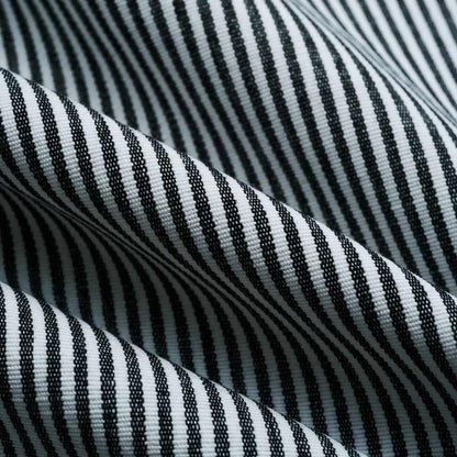 Classic Black and White Stripe Formal Shirt with Pocket - Full Sleeve Style