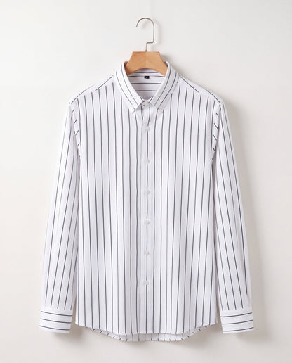 Shirtly White Linen Blend Stripe Shirt